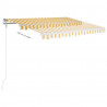 Ręcznie zwijana markiza z LED, 3,5x2,5 m, żółto-biała