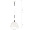 Industrialna lampa wisząca, 25 W, biała, okrągła, 31 cm, E27