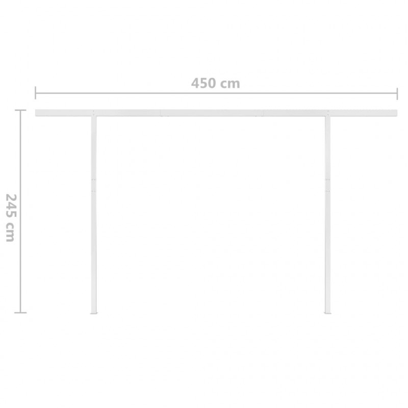 Automatycznie zwijana markiza z słupkami, 4,5x3,5 m