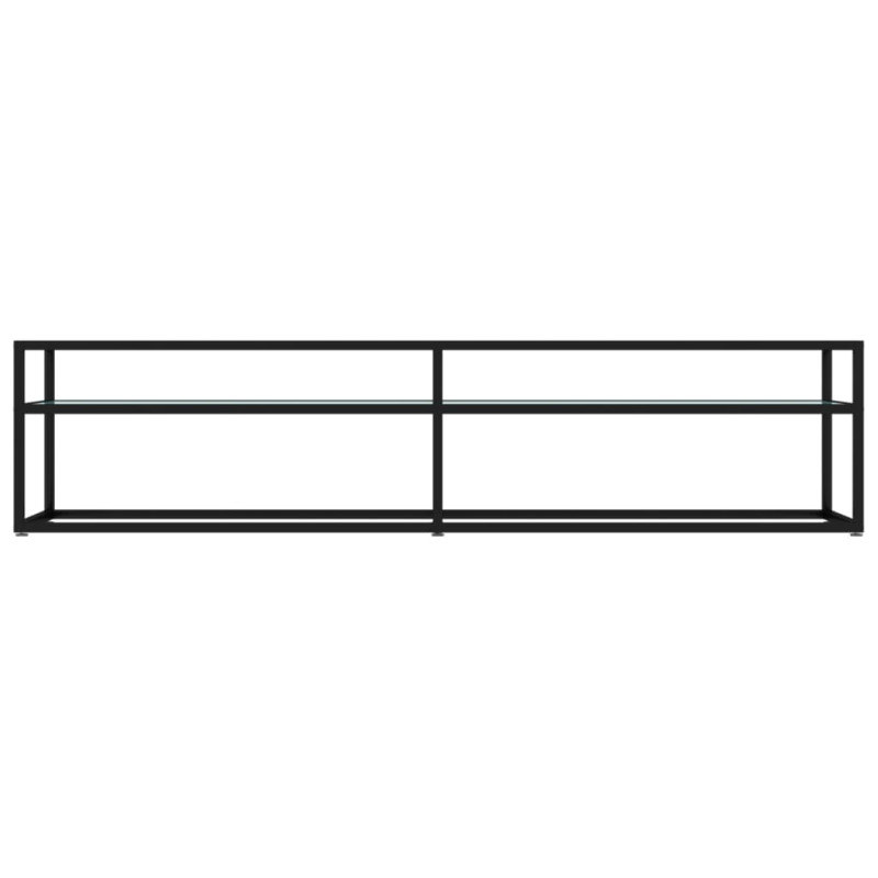 Szafka pod TV, biały marmur, 180x40x40,5 cm, szkło hartowane