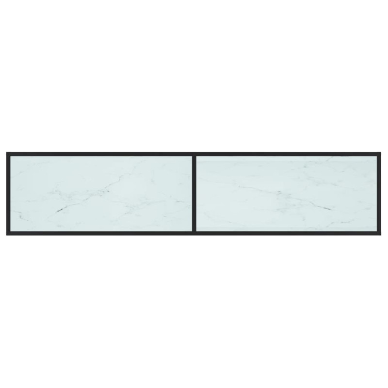 Szafka pod TV, biały marmur, 180x40x40,5 cm, szkło hartowane