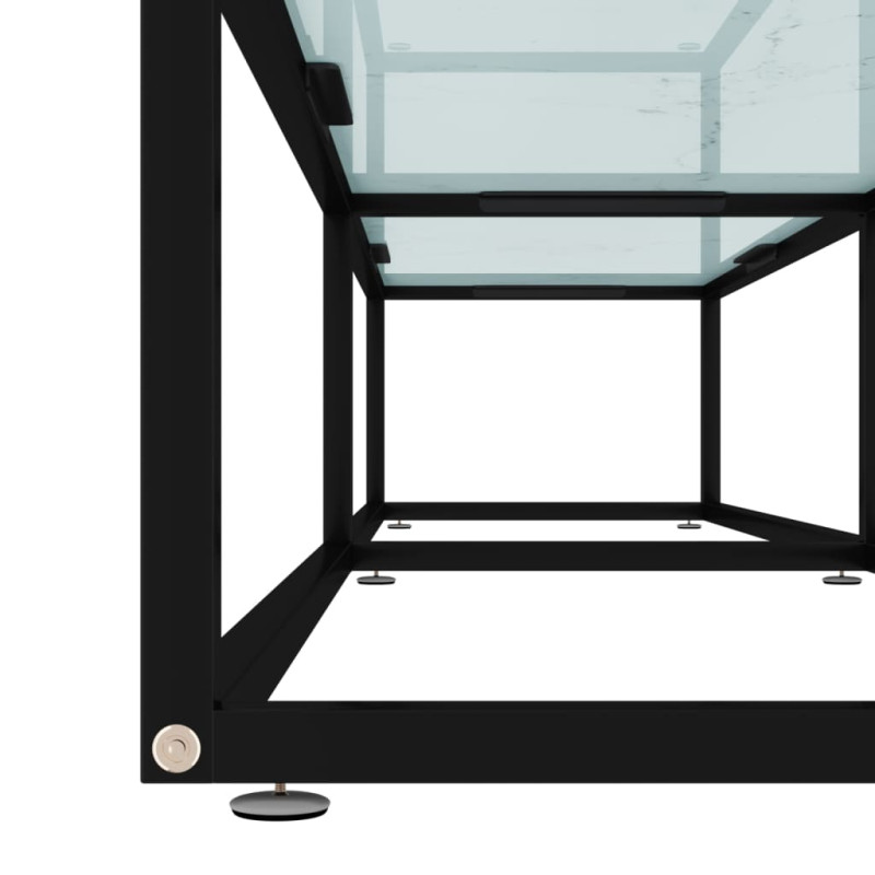 Szafka pod TV, biały marmur, 180x40x40,5 cm, szkło hartowane