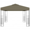 Altana ze sznurem lampekLED, 3x3 m, taupe