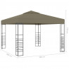 Altana ze sznurem lampekLED, 3x3 m, taupe