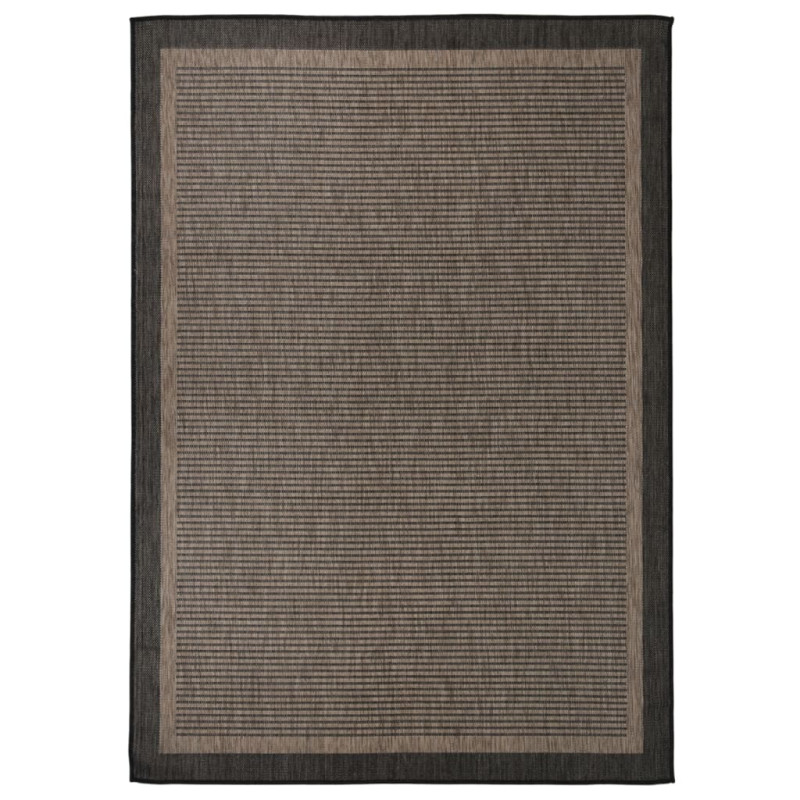 Dywan zewnętrzny o płaskim splocie, 140x200 cm, ciemnobrązowy