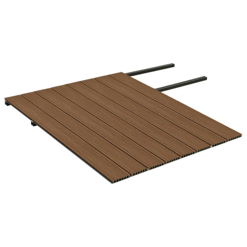 Deski tarasowe WPC z akcesoriami, 16 m², 2,2 m, brązowo-szare
