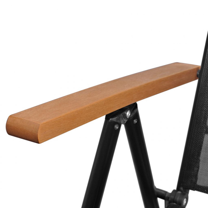 7-częściowy zestaw mebli ogrodowych, aluminium, czarny