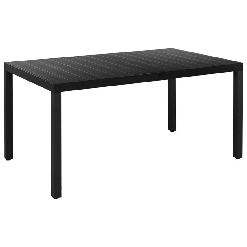 7-częściowy zestaw mebli ogrodowych, aluminium, czarny
