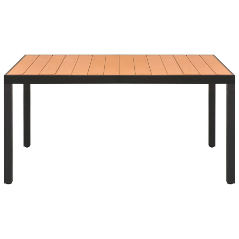 7-częściowy zestaw mebli ogrodowych, aluminium, czarny