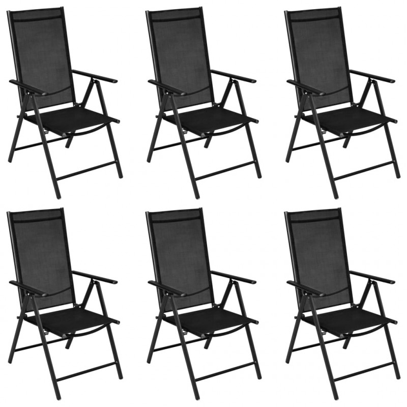 7-częściowy zestaw mebli ogrodowych, aluminium, czarny