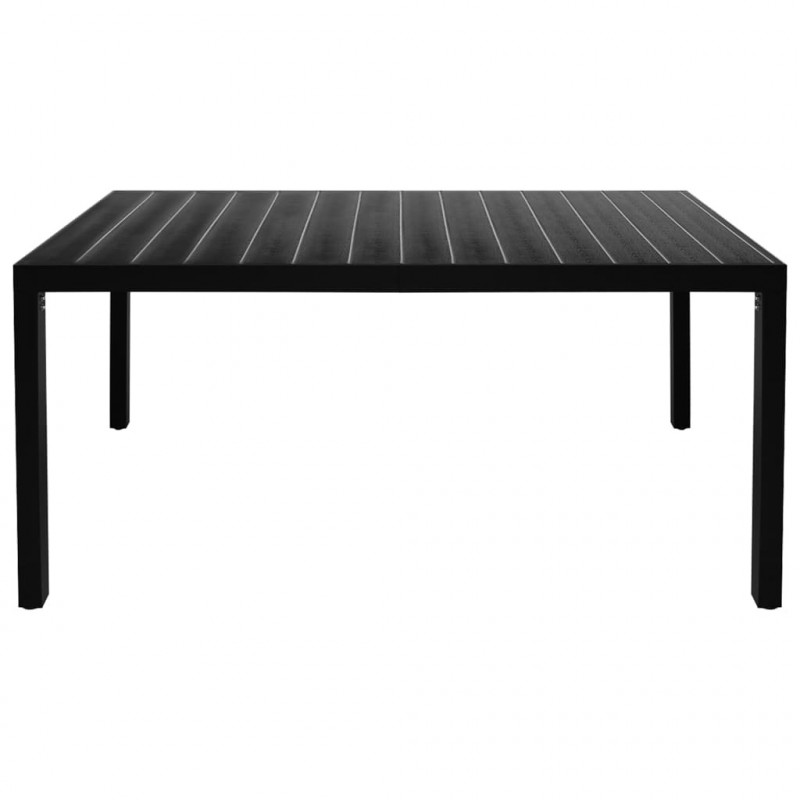 7-częściowy zestaw mebli ogrodowych, aluminium, czarny