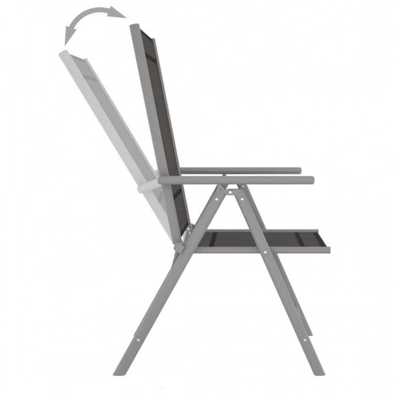 3-cz. zestaw mebli bistro, aluminium i textilene, srebrny