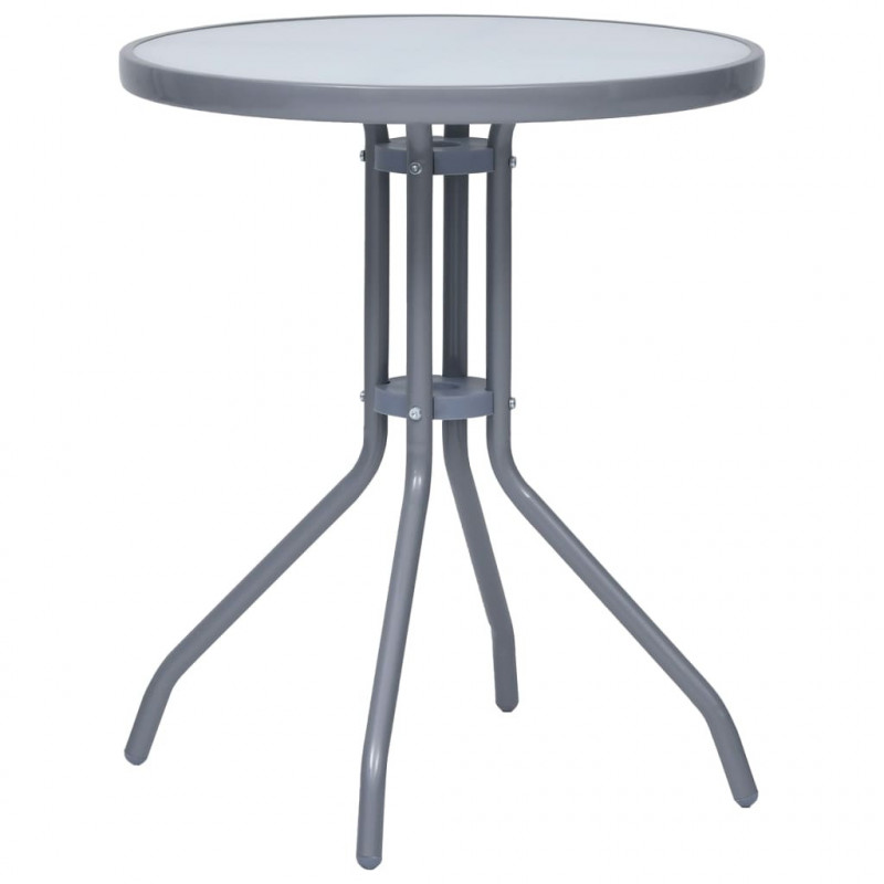 3-cz. zestaw mebli bistro, aluminium i textilene, srebrny