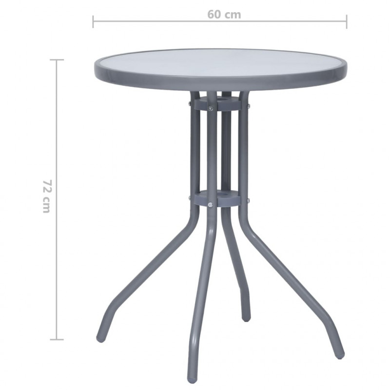 3-cz. zestaw mebli bistro, aluminium i textilene, srebrny