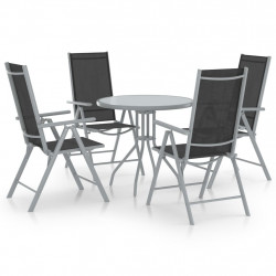 5-cz. zestaw mebli jadalnianych do ogrodu, aluminium/textilene