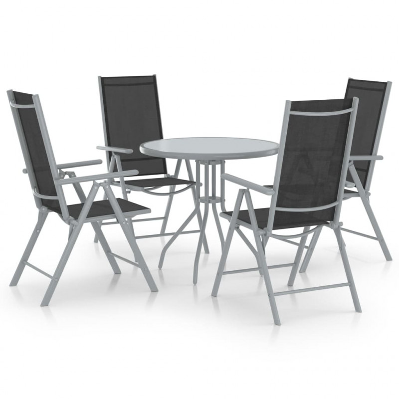 5-cz. zestaw mebli jadalnianych do ogrodu, aluminium/textilene