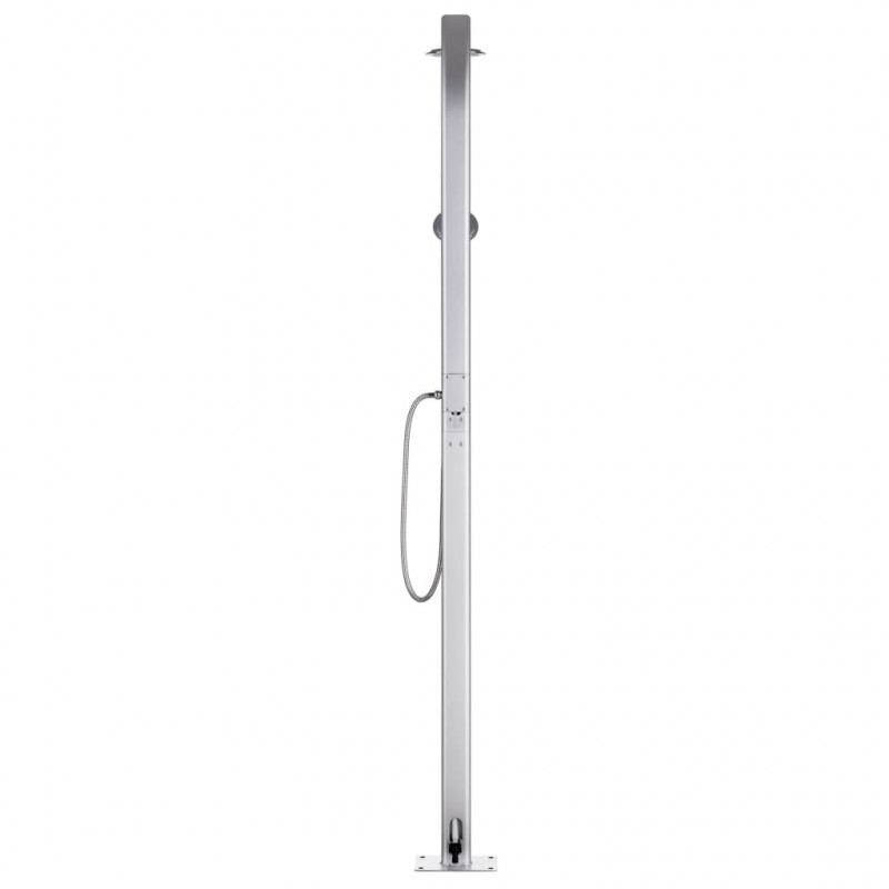 Prysznic ogrodowy z brązową podstawą, 220 cm, aluminium