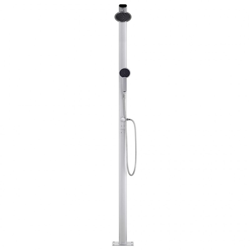 Prysznic ogrodowy z szarą podstawą, 220 cm, aluminium