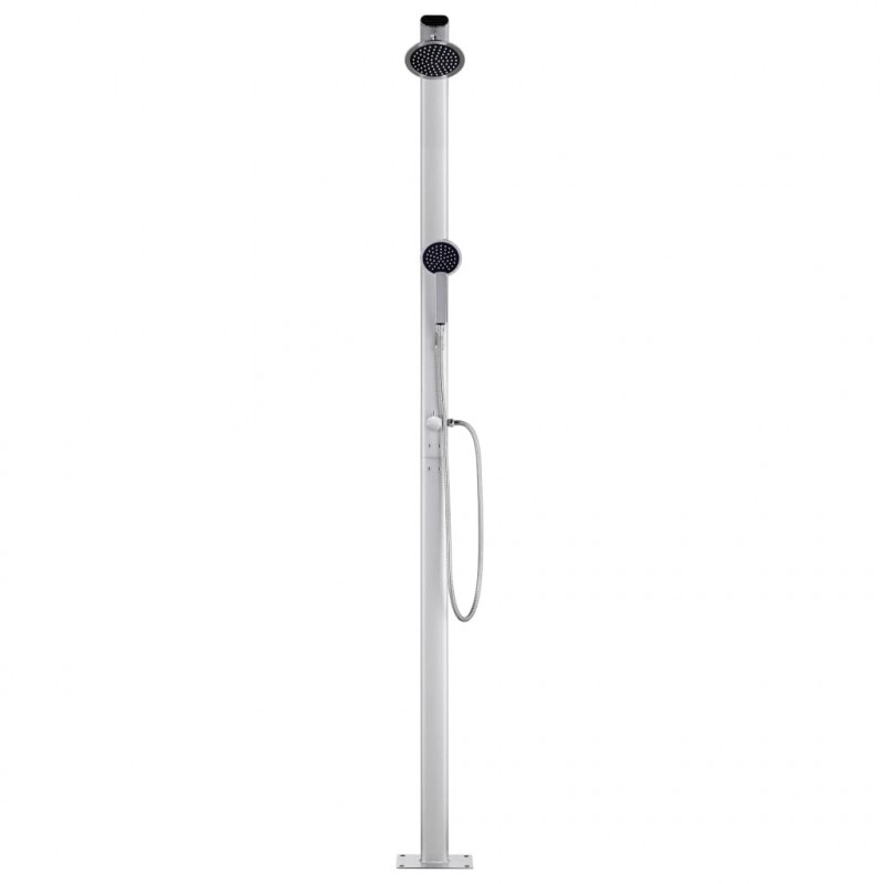 Prysznic ogrodowy z brązową podstawą, 220 cm, aluminium