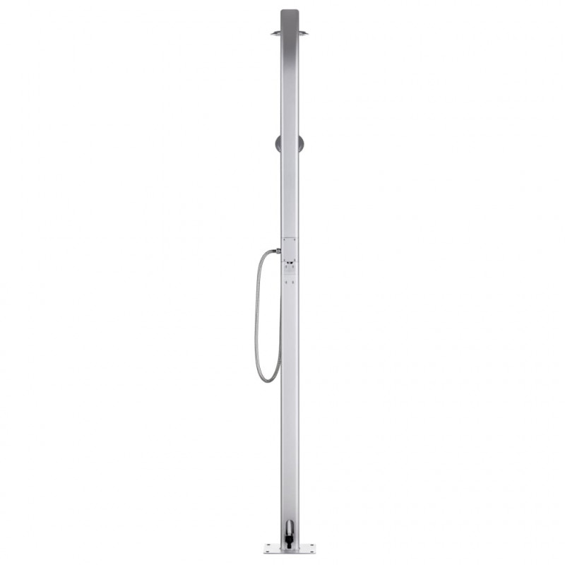 Prysznic ogrodowy z brązową podstawą, 220 cm, aluminium