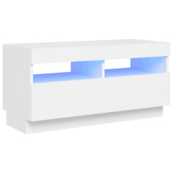 Szafka pod TV z oświetleniem LED, biała, 80x35x40 cm