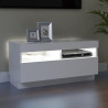 Szafka pod TV z oświetleniem LED, biała, 80x35x40 cm