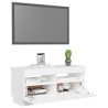 Szafka pod TV z oświetleniem LED, biała, 80x35x40 cm