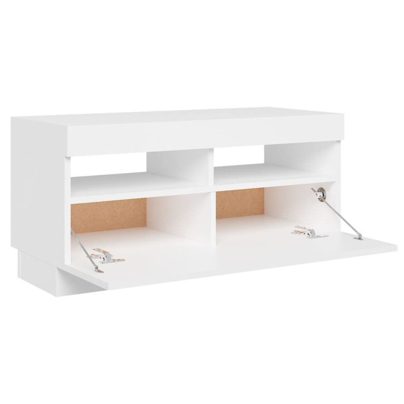 Szafka pod TV z oświetleniem LED, biała, 80x35x40 cm