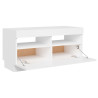 Szafka pod TV z oświetleniem LED, biała, 80x35x40 cm