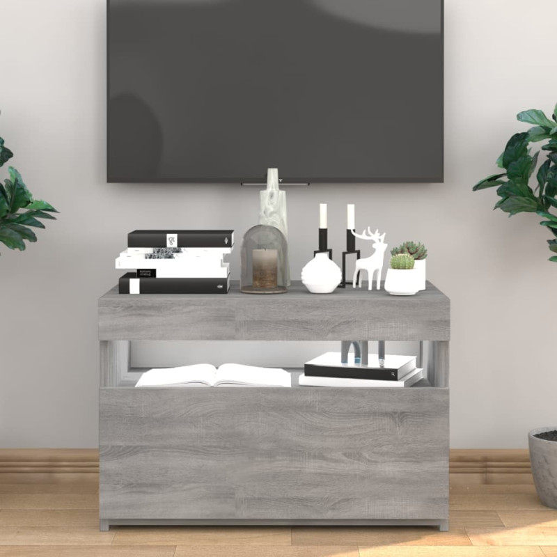 Szafka pod TV z oświetleniem LED, szary dąb sonoma, 60x35x40 cm