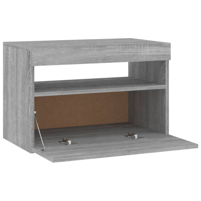 Szafka pod TV z oświetleniem LED, szary dąb sonoma, 60x35x40 cm