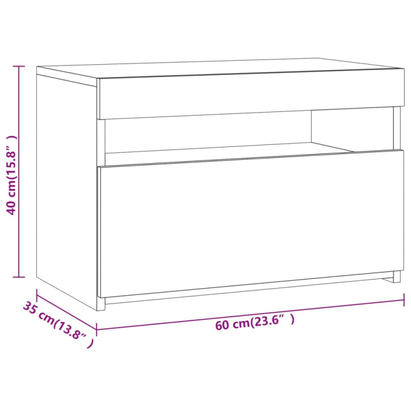 Szafka pod TV z oświetleniem LED, szary dąb sonoma, 60x35x40 cm