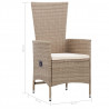7-częściowy zestaw mebli ogrodowych, beżowy