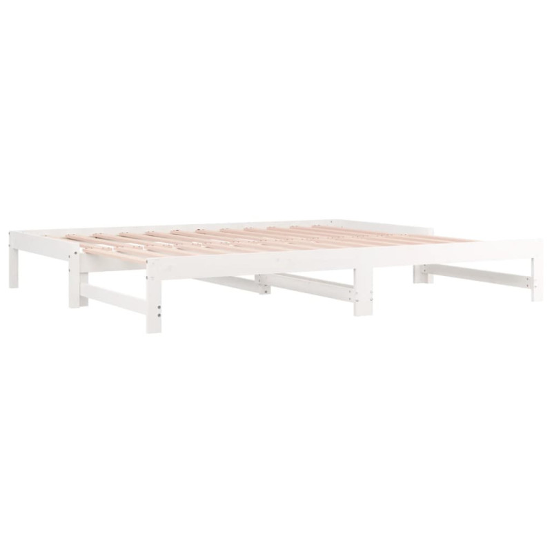 Łóżko rozsuwane, białe, 2x(90x200) cm, lite drewno sosnowe