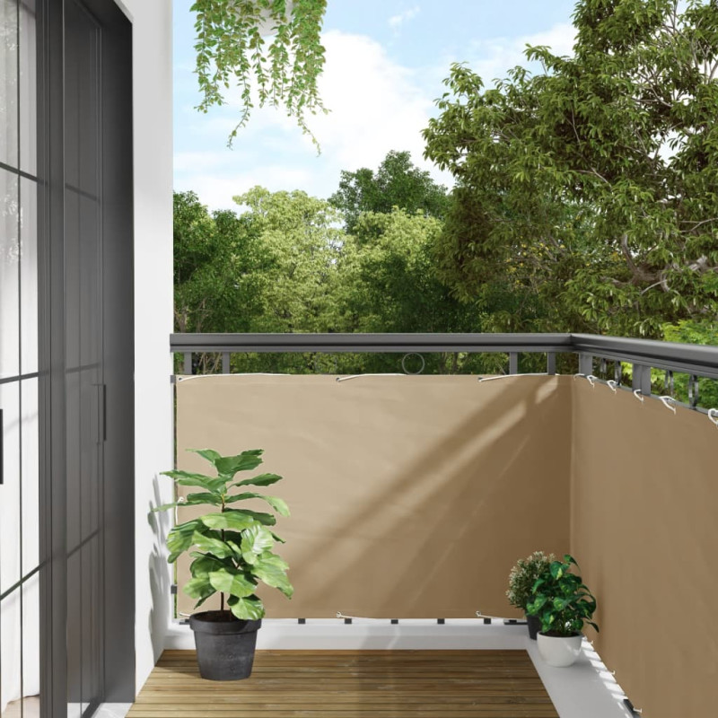 Parawan balkonowy z tkaniny oxford 90x600 cm beż