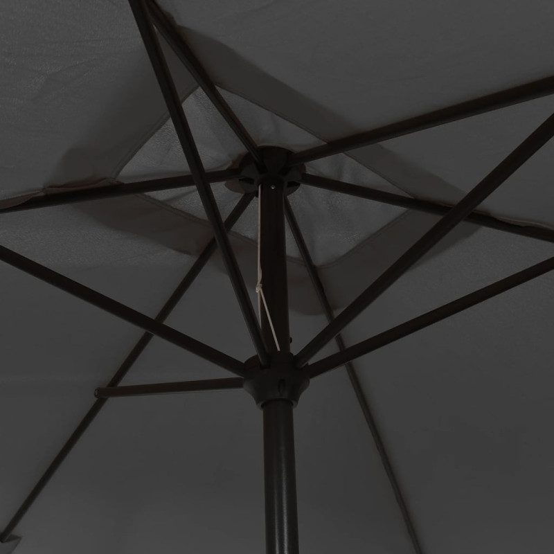 Parasol ogrodowy na metalowym słupku, 300 x 200 cm, antracytowy