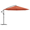 Parasol wiszący z aluminiowym słupkiem, 350 cm, terakotowy