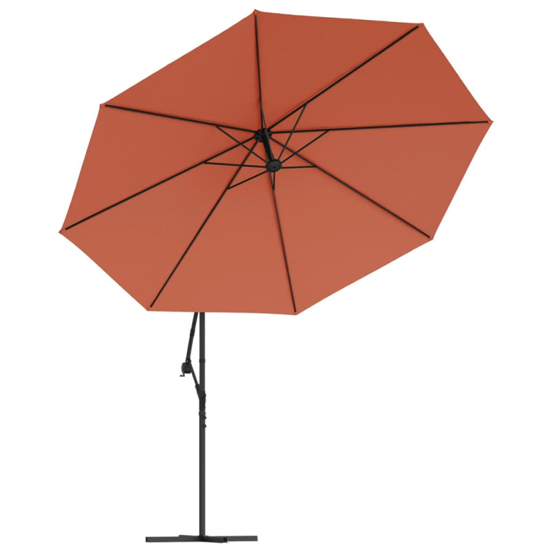 Parasol wiszący z aluminiowym słupkiem, 350 cm, terakotowy