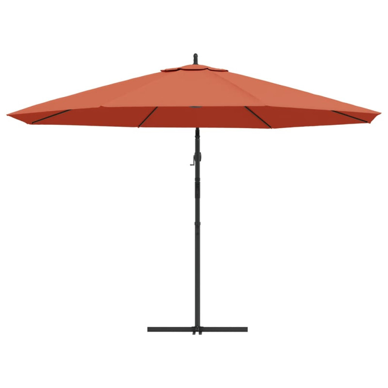 Parasol wiszący z aluminiowym słupkiem, 350 cm, terakotowy