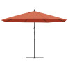 Parasol wiszący z aluminiowym słupkiem, 350 cm, terakotowy