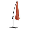 Parasol wiszący z aluminiowym słupkiem, 350 cm, terakotowy