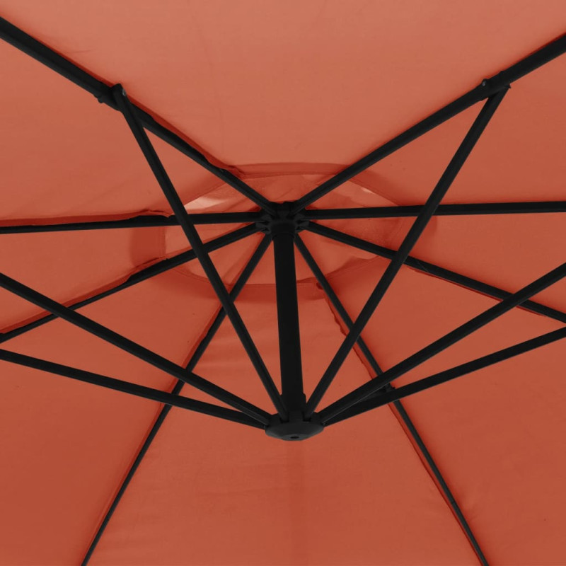 Parasol wiszący z aluminiowym słupkiem, 350 cm, terakotowy