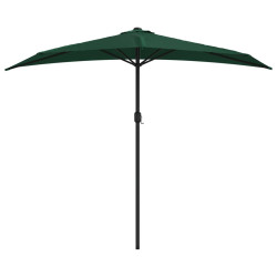 Półparasol balkonowy na słupku z aluminium, 270x144 cm, zielony