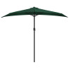 Półparasol balkonowy na słupku z aluminium, 270x144 cm, zielony