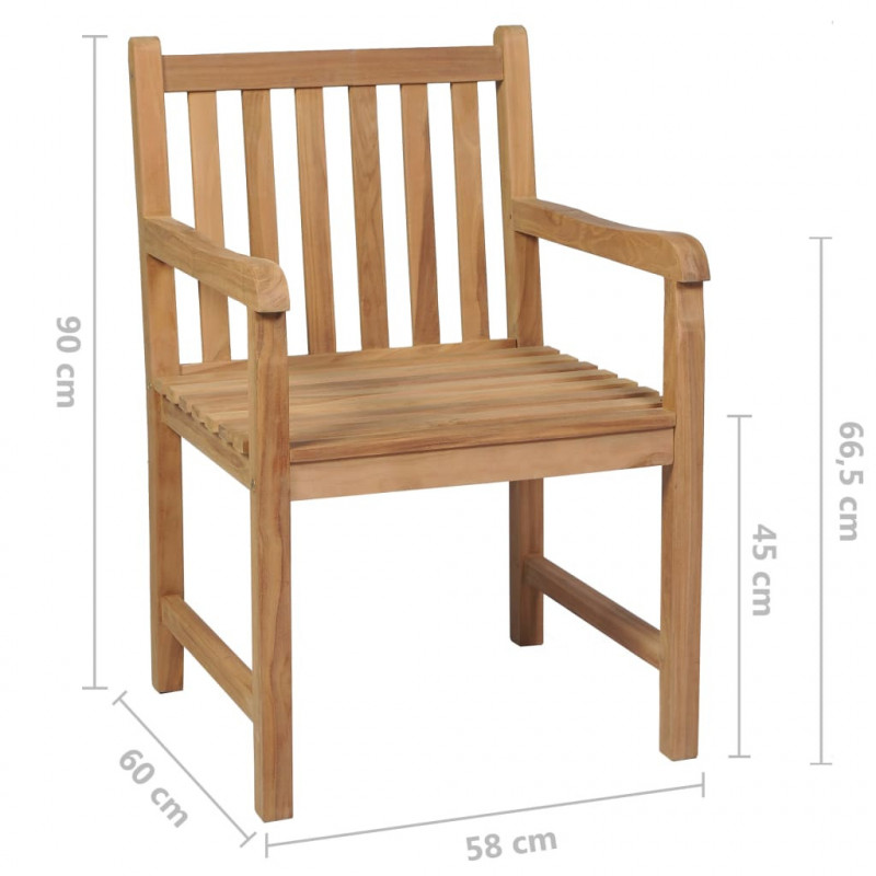 Krzesła ogrodowe, 6 szt., z poduszkami w czerwoną kratkę, tek