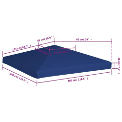 Zadaszenie altany ogrodowej, 310 g/m², 3 x 3 m, niebieskie