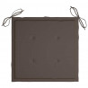 Sztaplowane krzesła ogrodowe z poduszkami, 4 szt., tekowe