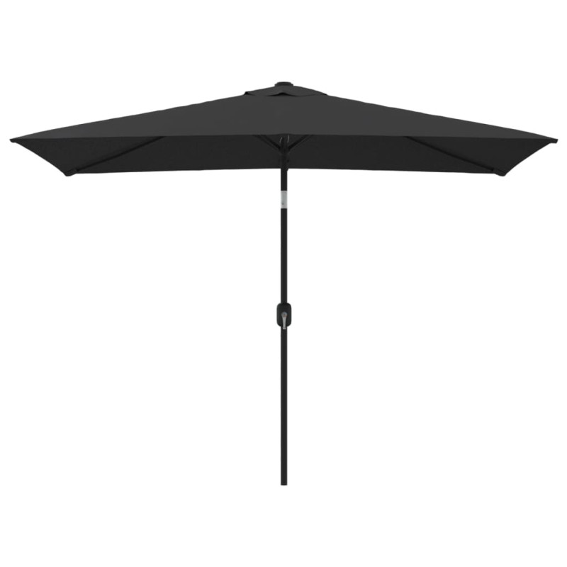 Parasol ogrodowy na metalowym słupku, 300 x 200 cm, czarny