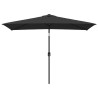 Parasol ogrodowy na metalowym słupku, 300 x 200 cm, czarny
