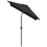 Parasol ogrodowy na metalowym słupku, 300 x 200 cm, czarny